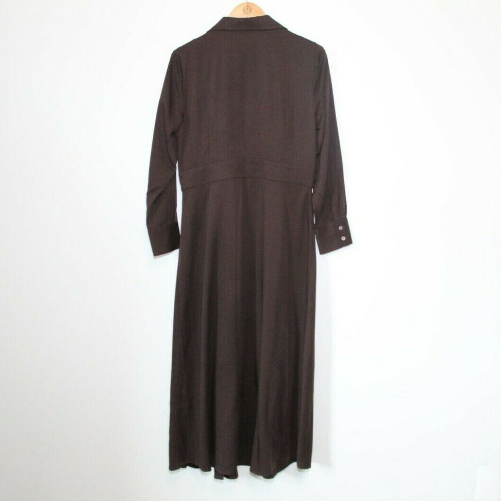 Soft Surroundings Quintessa Tencel Maxi Dress Brown Size PM Medium Petite H12691 - Picture 7 of 11